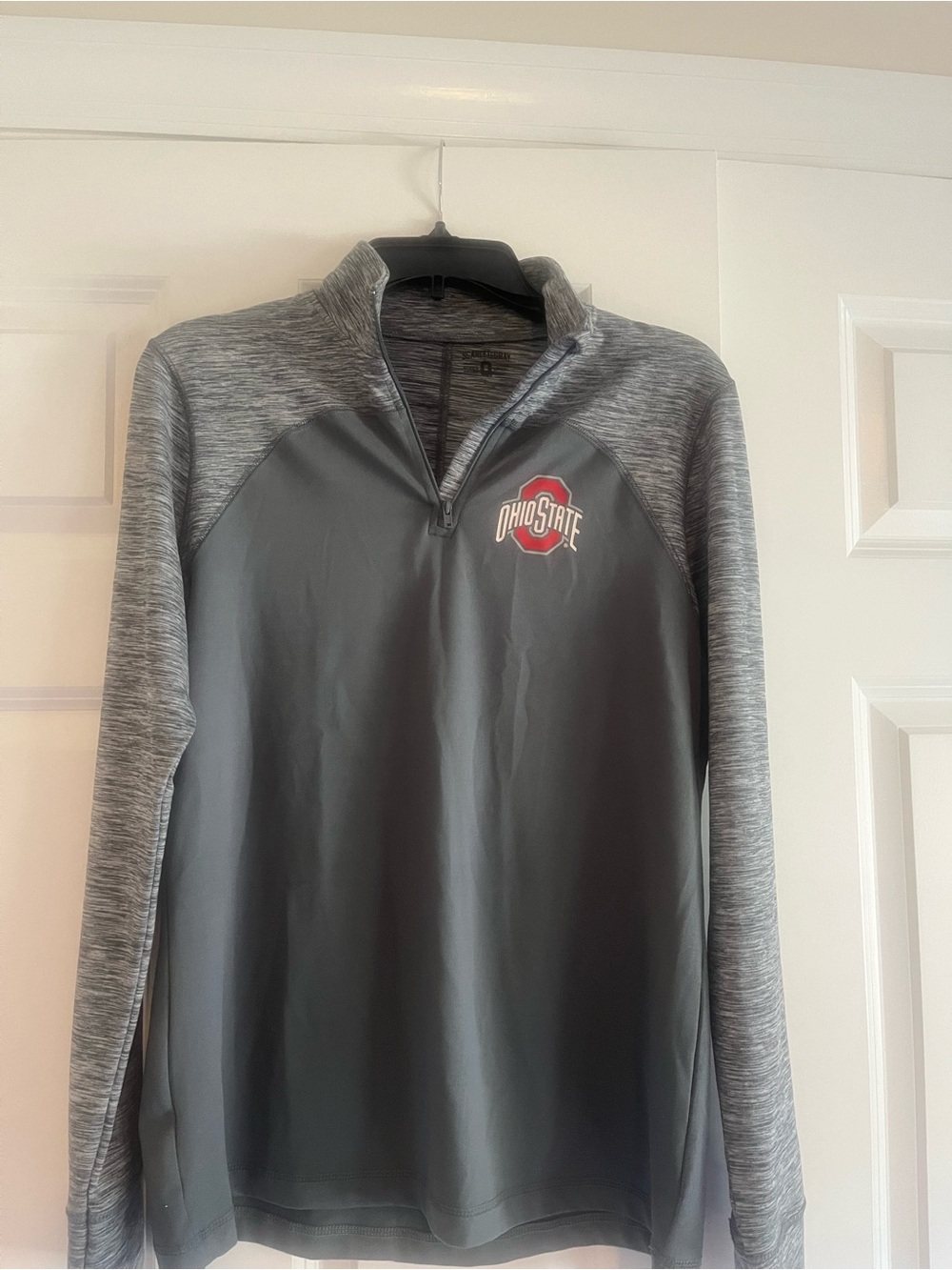 Ohio State Women's Gray Quarter-Zip Long Sleeve Pullover
